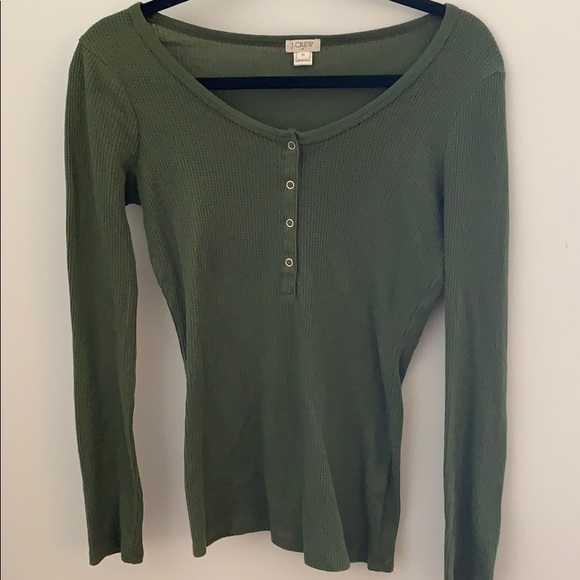 J Crew Olive Green Blouse - Picture 1 of 4